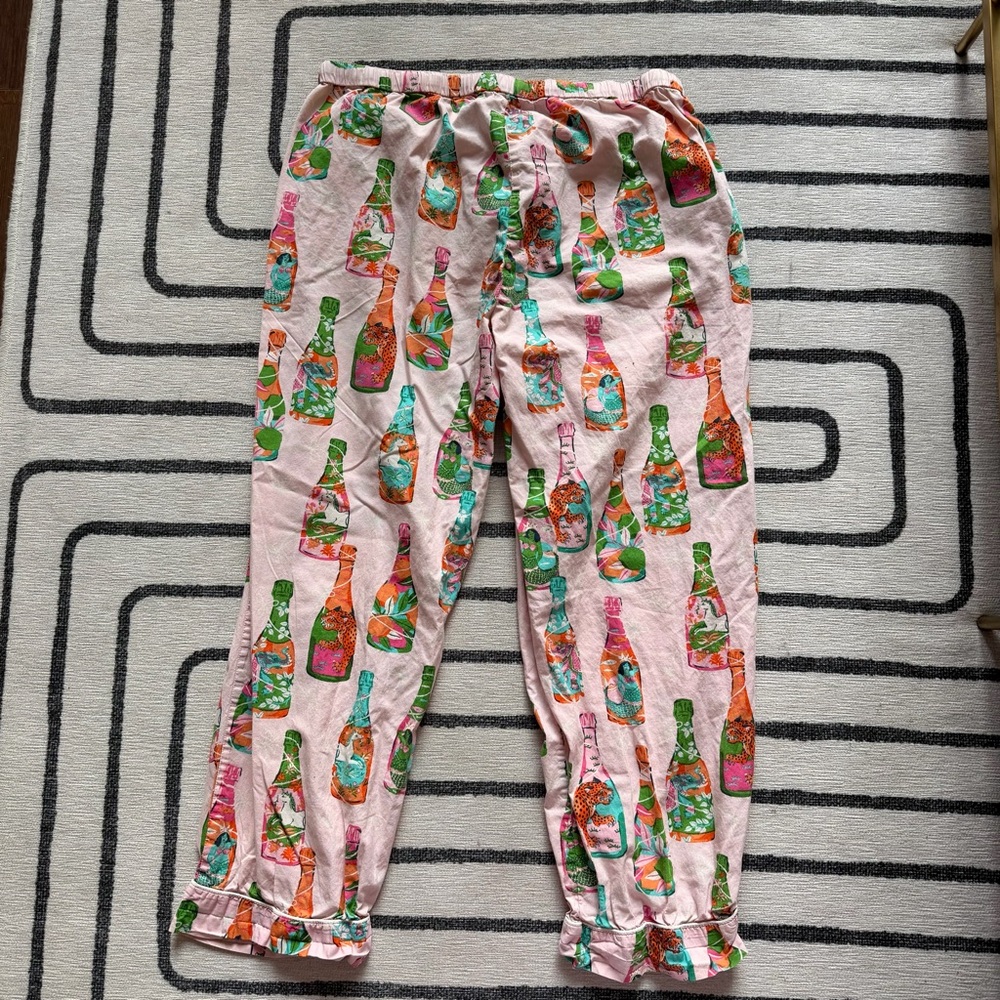 Printfresh Pop the Bubbly Long Cotton Pajama Set Size Medium - Picture 12 of 12
